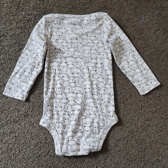 Cream Fox L/S Onesie, Kid's 12M - Picture 2 of 5